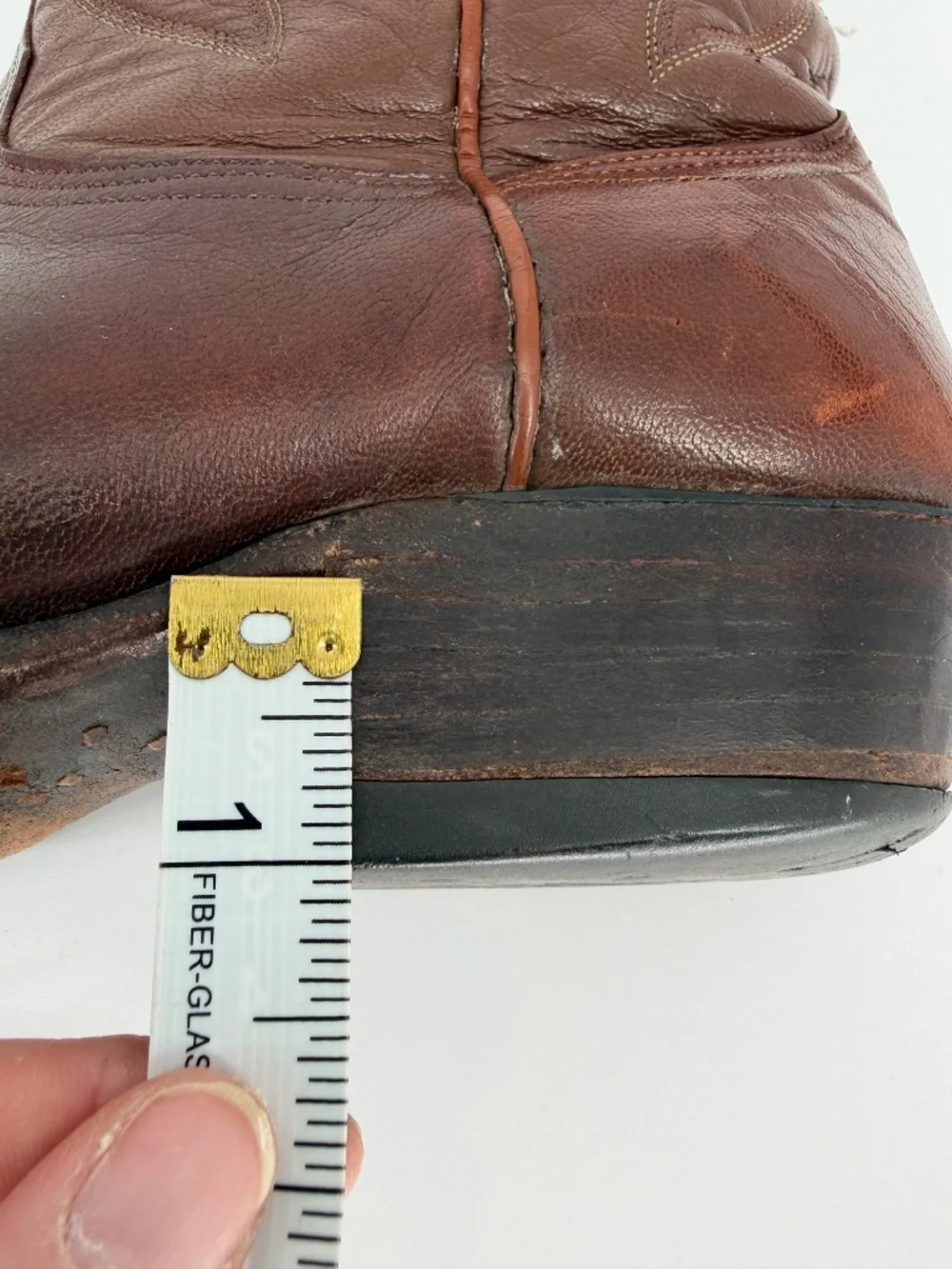 Vintage Nocona Brown Leather Western Cowboy Boots Size 9 D Made in USA Texas